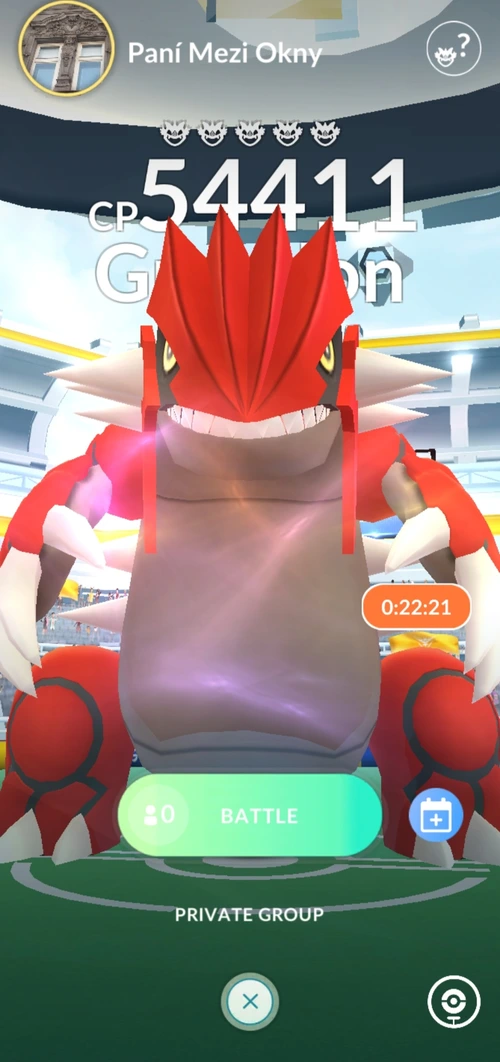 Raid boss Groudon ve hře Pokémon GO